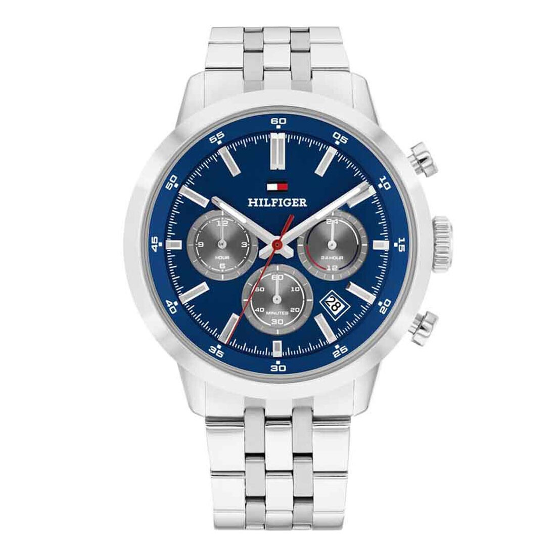 Tommy Hilfiger 1710753 Ανδρικό Ρολόι Χρονογράφος Ασημί Μπρασελέ 43mm