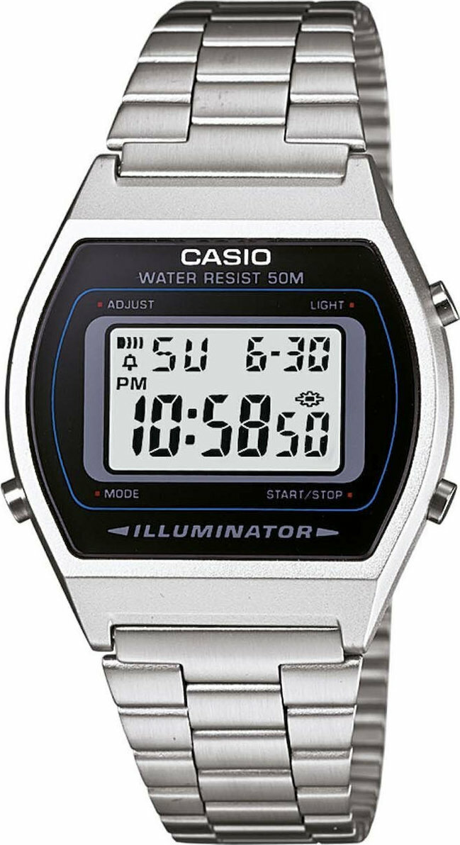 Casio B640WD-1AVEF Vintage Edgy Ψηφιακό Ρολόι – 35 mm, Μεταλλικό Μπρασελέ