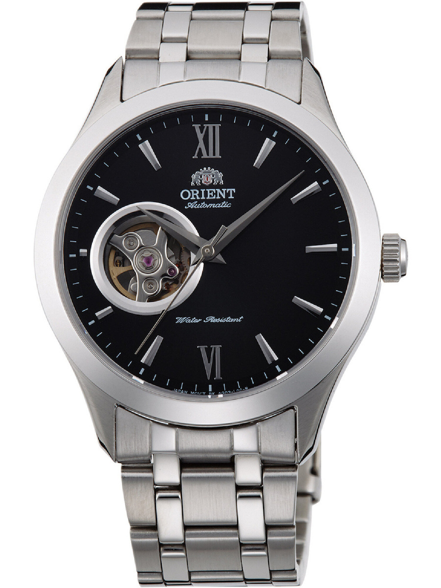 ORIENT TAG03001B0 Ανδρικό Ρολόι Αυτόματο Ασημί Μεταλλικό Μπρασελέ ~39 mm (Open-Heart &amp; Open-Back)