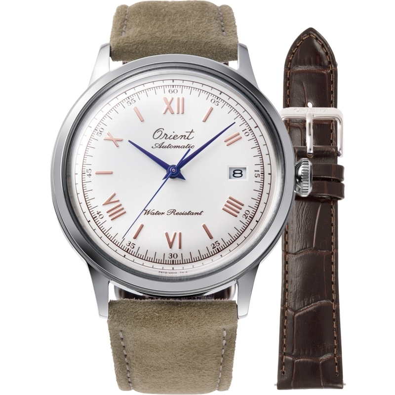 ORIENT RA-AC0027S30B Ανδρικό Ρολόι Αυτόματο Μπεζ Δερμάτινο 40.5 mm + Δώρο Καφέ Λουρί