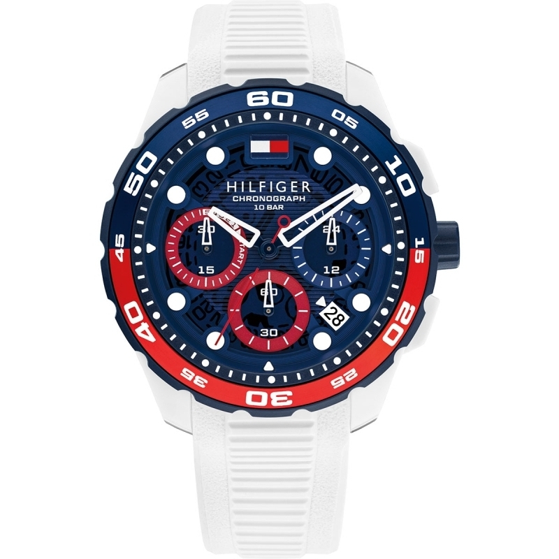 Tommy Hilfiger 1792231 Thregatta Ανδρικό Ρολόι Χρονογράφος Μπαταρίας Λευκό Μπρασελέ 44mm