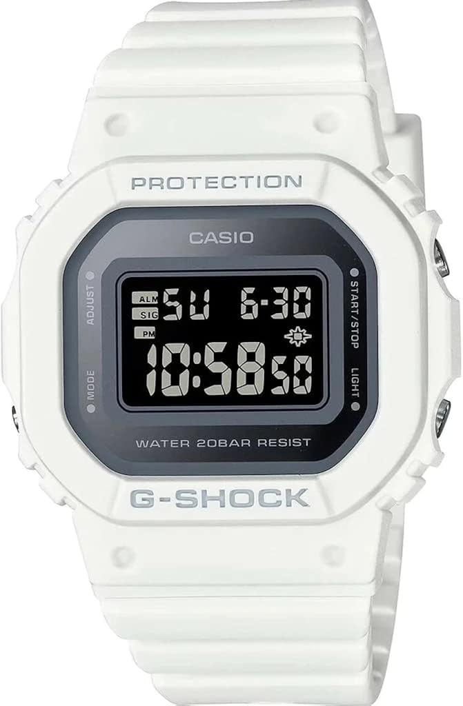 Casio G-Shock GMD-S5600-7ER: Κομψό Ψηφιακό Ρολόι με Λευκό Καουτσούκ Λουράκι