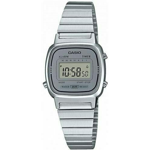 Casio LA‑670WEA‑7EF Γυναικείο Ψηφιακό (Vintage Mini) Ρολόι με Ασημί Μεταλλικό Μπρασελέ