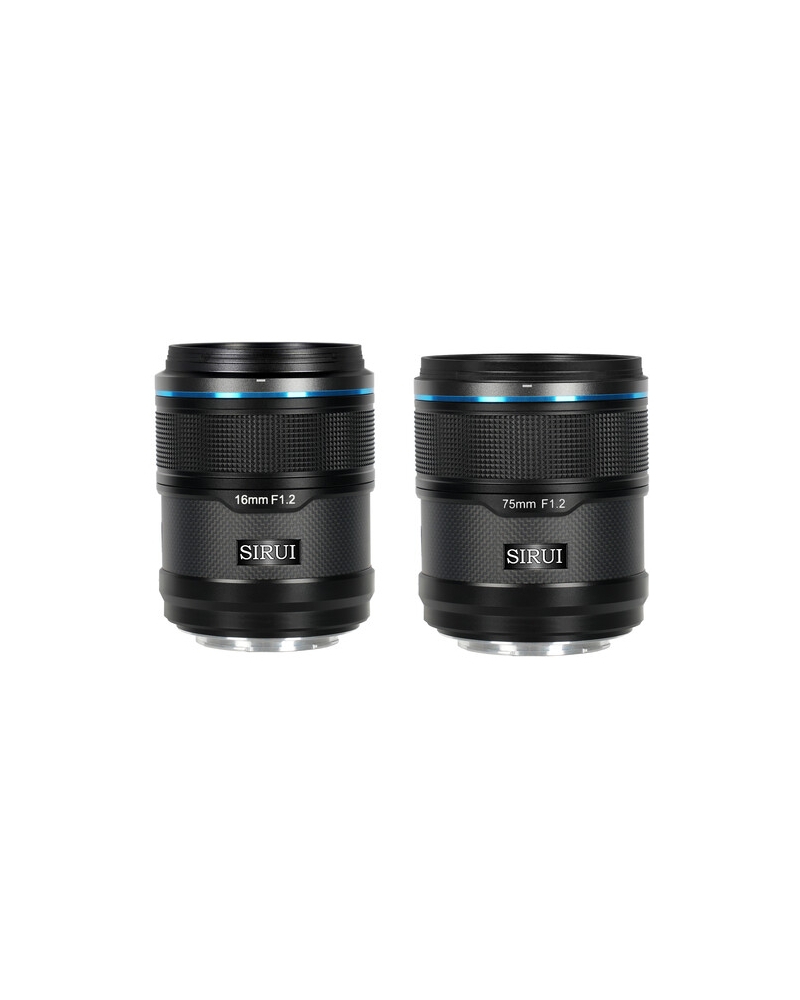 SIRUI Sniper 16mm&amp;75mm F1.2 APSC Auto-Focus Lens Kit (Carbon Fiber) (Black) E-mount