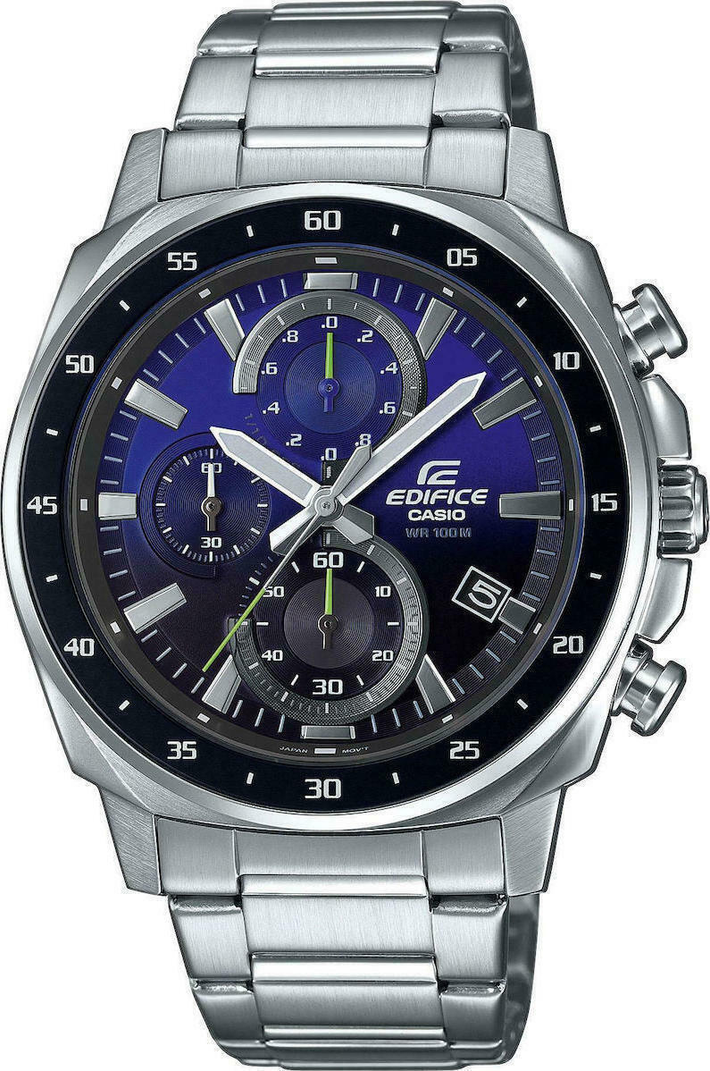 Casio Edifice EFV-600D-2AVUEF – Ανδρικό Ρολόι Χρονογράφος (Ατσάλινο Μπρασελέ, Μπλε Καντράν)