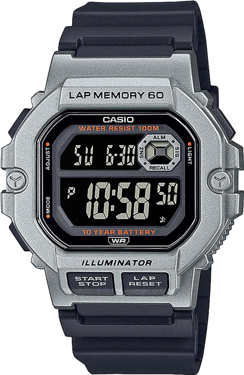 Casio Ψηφιακό Ρολόι Μπαταρίας με Μαύρο Καουτσούκ Λουράκι WS-1400H-1BVEF