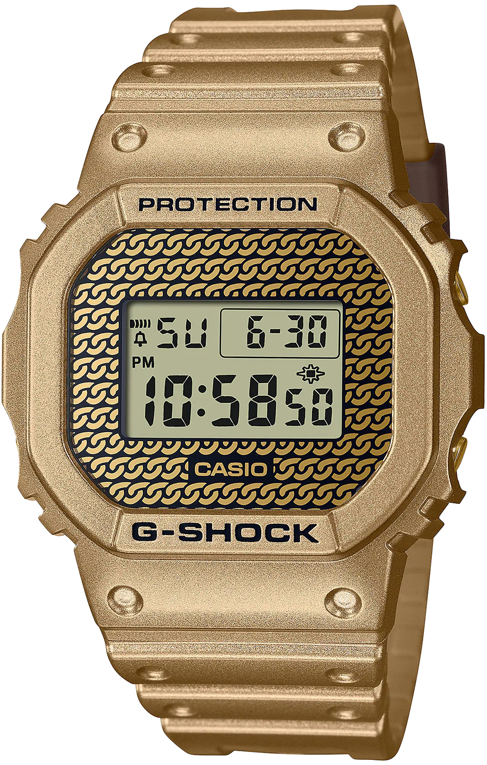 Casio G-Shock DWE-5600HG-1ER με Χρυσό Καουτσούκ Λουράκι