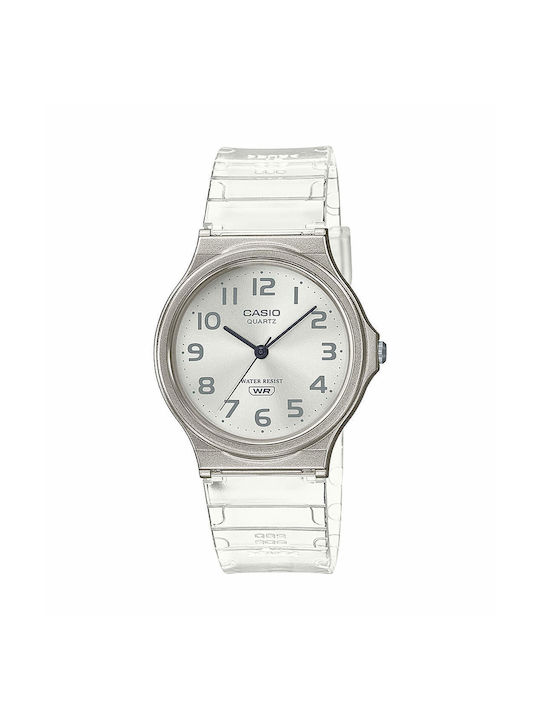 Casio Ρολόι με Λευκό Καουτσούκ Λουράκι MQ-24S-7BEF