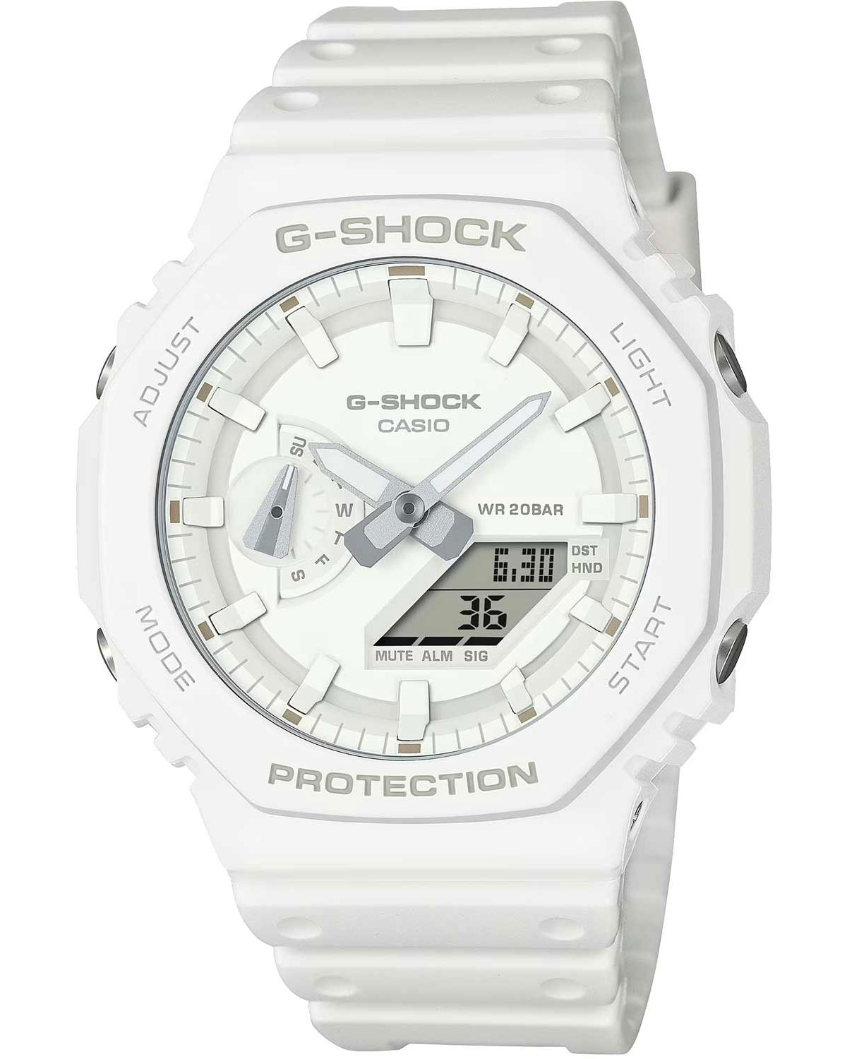 Casio G-Shock Mens White Rubber Strap GA-2100-7A7ER