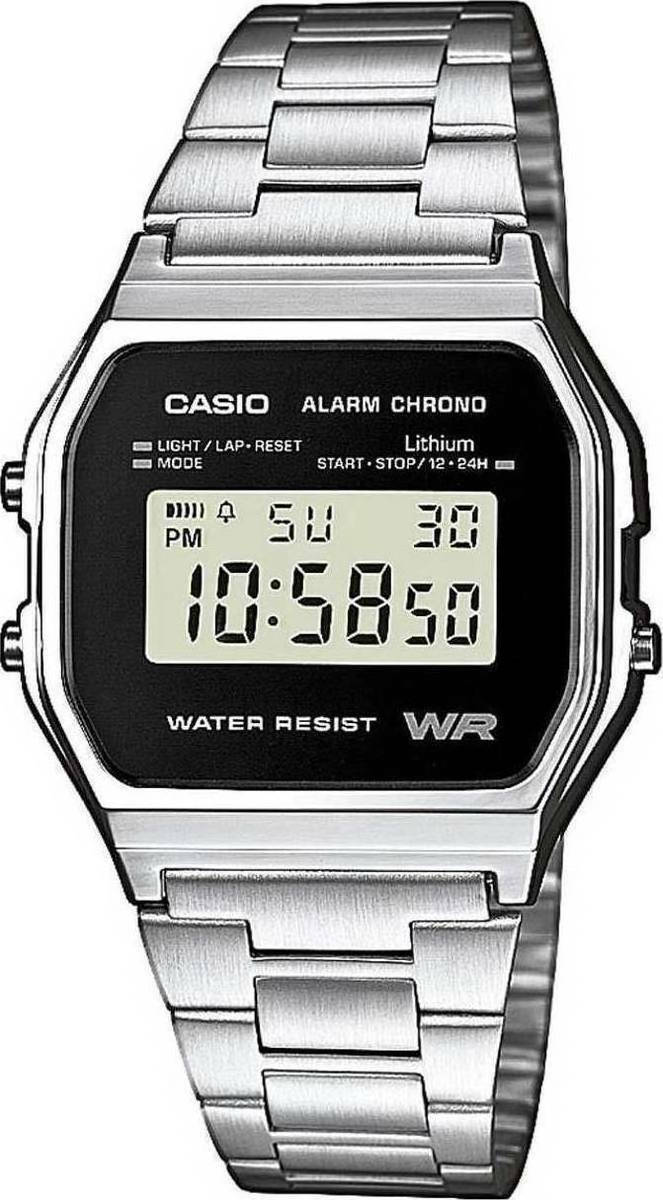 Casio A158WEA-1EF Ψηφιακό Unisex Ρολόι με Ανοξείδωτο Μπρασελέ και Κλασικό Ρετρό Σχεδιασμό