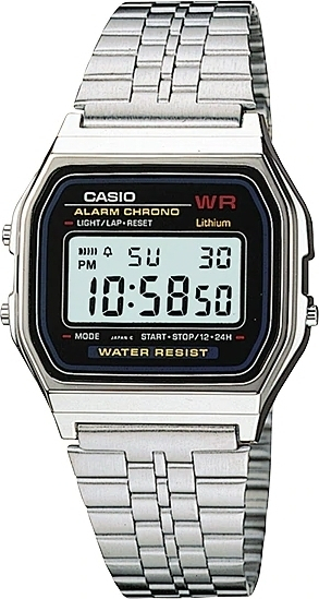 Casio A159WA-N1DF Ψηφιακό Unisex Ρολόι με Ασημί Μπρασελέ και Vintage Ρετρό Αισθητική