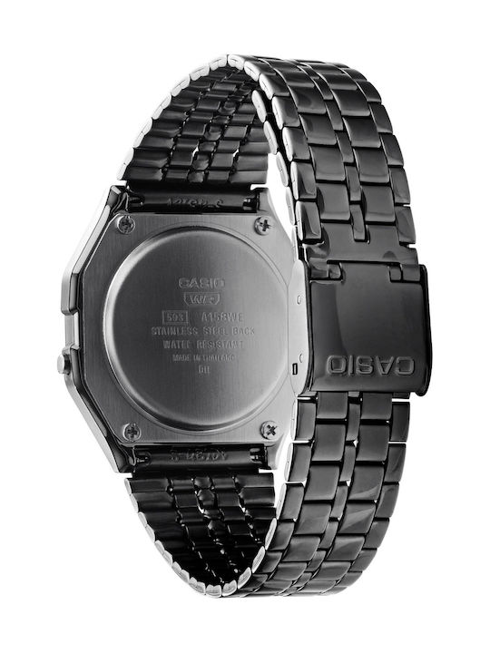 Casio Ψηφιακό Ρολόι A-158WETB-1AEF Χρονογράφος Μπαταρίας με Γκρι Μεταλλικό Μπρασελέ